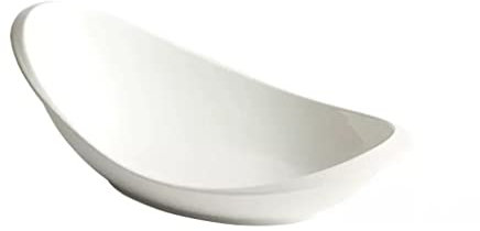 Cuenco Para Ensalada Tazón de fuente for verduras, ensaladera ovalada blanca for el hogar, plato creativo for restaurante de Hotel, juego de dos piezas Cuencos Para Cocina(L)