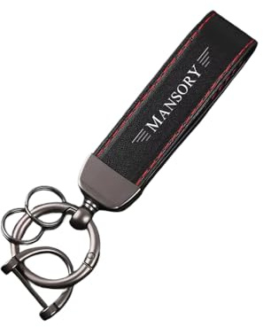 ztpato Coche Piel Llaveros,para Mansory Piezas de Repuesto de Llavero,Anti perdida Personalizado Regalos de Coche Accesorios,Red