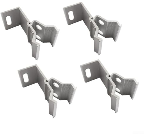 4 morsetti angolari in alluminio per installazione di tegole, offrono stabilità e supporto per sistemi fotovoltaici, compatibili con tetti in asfalto, acciaio e mattoni