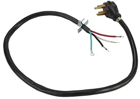 Whirlpool PT400 Genuine OEM Power Cord For Ranges 4 Feet Black replaced W10834026 74003423 9755404 9781287 9755191 4392902