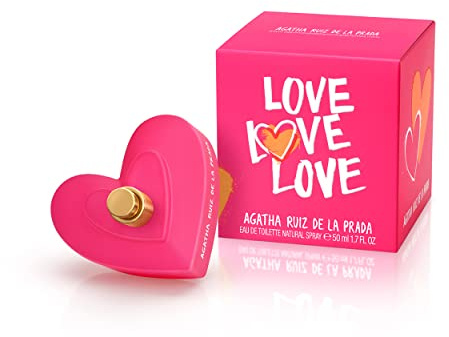 Agatha Ruiz de la Prada Perfumes - Love Love Love, Eau de Toilette for Women - Long Lasting - Charming, Playful and Modern Fragance - Fruity, Citrus and Floral Notes - Ideal for Day Wear - 50 ml