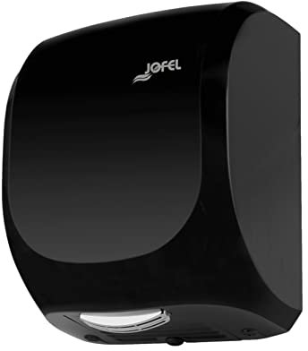 Jofel - Sèche-mains optique haute performance (400 Km/h) 1400W, sec en 10 secondes, sèche-mains automatique, filtre Hepa, anti-vandalisme, modèle AVE Boîtier ABS robuste, AA19600 Noir
