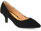 Womens Kitten Heel Court Shoes Ladies Pointed Toe Low Heel Formal Evening Pumps Shoes 3-8 Black Faux Suede