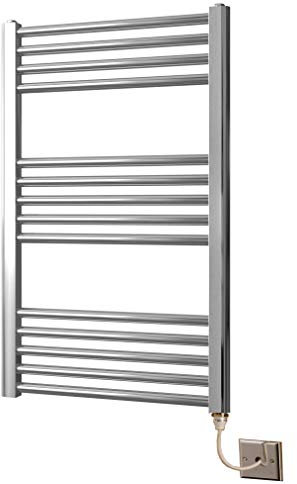 Greened House 500w x 800h Electric Straight Heated Chrome Towel Rail Bathroom Radiator