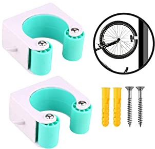 WANGCL Lot de 2 fixations murales pour vélo de montagne avec boucle de stationnement pour pneus de VTT de 4,4 à 6,1 cm de large – Vert