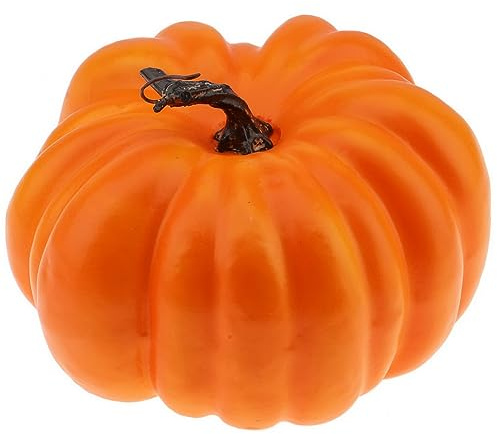Woration 20 cm stor orange falsk halloween pumpa konstgjord kushaw falsk höst höst pumpa dekoration för fest jul hem skörd halloween skum frukt grönsak