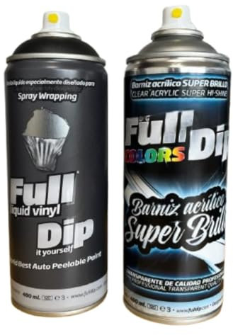 AutoFullCar Pack Sprays Full Dip Negro Brillo FullDip (SPRAY NEGRO + BRILLO)