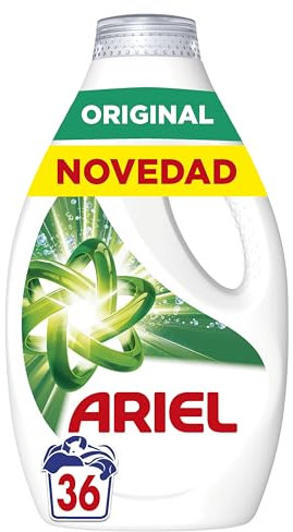 Ariel Detergente Lavadora Liquido Original, Limpieza Mejorada en Ciclos Mas Frio, 36 Unidad (Paquete de 1), El embalaje puede variar