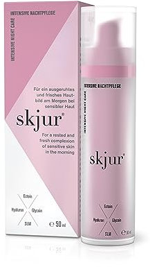 Skjur intensive Nachtpflege - Nachtcreme Gesicht Damen für trocken & empfindliche Haut [mit Hyaluron, Ectoin & Glycoin] - Gesichtscreme Damen - Gesichtspflege - Face Care - vegane Skincare (50ml)