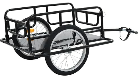 Timoau Bike Cargo Trailer, Bicycle Trailer, Heavy-Duty Bike Wagon Cart, Foldable Compact Storage with Hitch, Tow Behind Utility Cargo Trailer for Stuff, Groceries, Luggage, Tools, 110 lbs Max Load