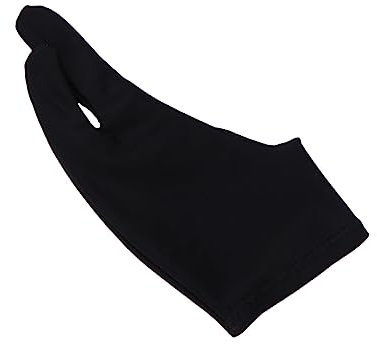 FRCOLOR 2stücke Zweifinger Künstler Handschuhe Für Zeichnen Und Skizzieren Gebogene Spandex Handschuhe Schwarz Schweißhemmend Und Bequem Für Tablet-malen