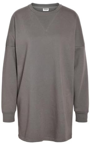 NOISY MAY Damen NMALDEN L/S Short Sweat Dress JRS NOOS Kleid, Charcoal Gray, Medium
