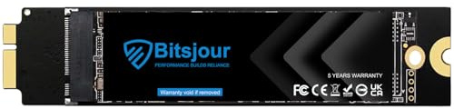 Bitsjour 512GB SATA SSD Replacement for 2010 2011 Apple MacBook Air 11 A1370 emc 2393/2471, 13 A1369 emc 2392/2469, 3D NAND TLC Internal Hard Drive Upgrade Storage and Speed, MacOS Preloaded