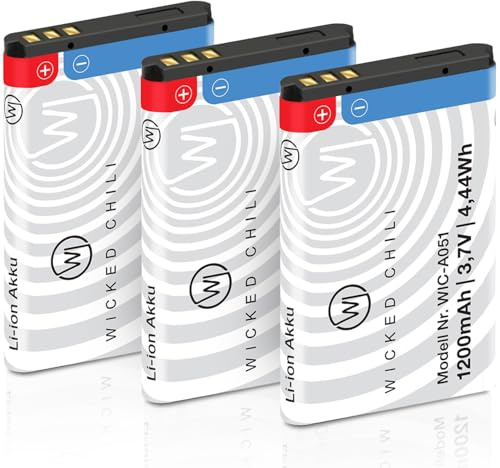 Wicked Chili 3X Akku kompatibel mit AVM Fritz!Fon X6 / Fritzfon Telefon Zusatzakku, Extended Ersatz-Akku, Batterie für original AVM Fritz Fon 312BAT030 (1200 mAh Li-Ion)