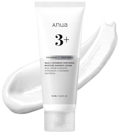 ANUA 3 Ceramide Panthenol Moisture Barrier Cream, Hydrating Daily Face Moisturizer for All Skin Types, Soothing, Non Comedogenic, with Centella for Skin Barrier, Korean Skincare, 3.38 fl oz.