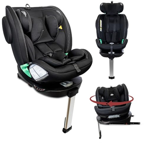 Interbaby Silla Coche Bebé PAX i-Size ISOFIX 360° Grupo 0+1+2+3 (Negro)