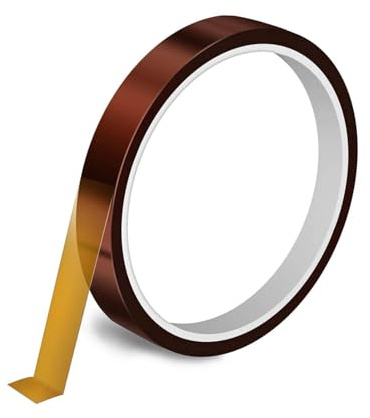 Ezranova High Temp Polyimide Heat Resistant Tape for 3D Printer, Soldering - Silicone Adhesive, Teflon Tape