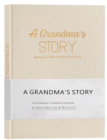 Miaikoe Grandma's Life Story Journal familj minnessak linnebok för mormor att dela sina minnen, med 250+ snabba frågor present till födelsedag mors dag jul (beige)