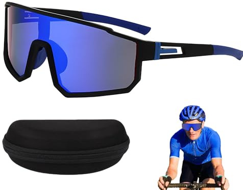 Jsleid Occhiali Veloci Antiscivolo, Occhiali Ciclismo, Occhiali da Bicicletta Antivento, Occhiali da Sole Sportivi da Uomo e Donna-UV400, für MTB Rennrad Radfahren Ski Outdoorsport Laufen (Viola)