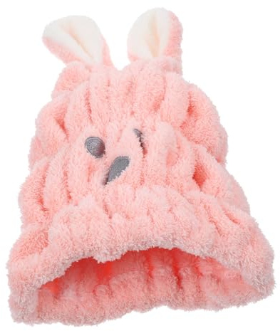 Alipis Cuffia Asciugatura Capelli in Pile Corallo Super Assorbente con Orecchie Coniglio Asciugamano Turbante Rapido per Capelli Bagnati Morbido e Confortevole per Uso Domestico
