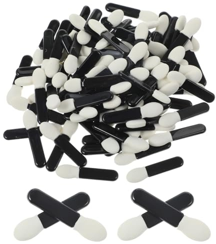 Nogeqi 100 unidades aplicador de sombra de ojos desechable, juego pinceles esponja para sombra ojos