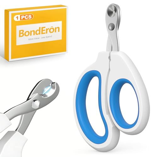 BondEron 1 x tijeras de uñas para gatos, tijeras de uñas con punta redondeada, cortador de garras de gato preciso para el cuidado suave de gatitos, animales pequeños y perros