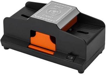 Kortblandningsmaskin | Kortblandare | Automatisk kortblandare | elektrisk kortshufflare för poker och solitaire | 2 blandlägen (bil/manuell) | USB/batteridrift | inkl. adapter och EU-kontakt