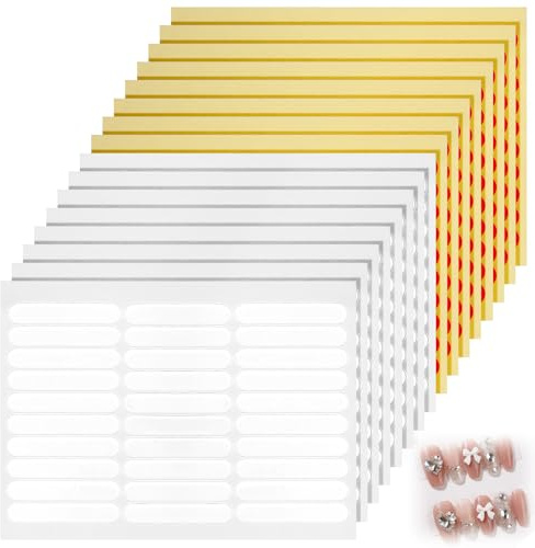 480 stycken Transparenta självhäftande pads för naglar, dubbelsidigt självhäftande klistermärke, slitstarka, spårlöst avtagbara, lätta att riva av klistermärken för press-on-nageldisplayer