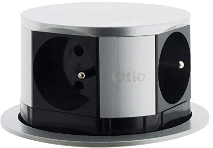 Otio - Bloc multiprise INOX encastrable Compact - Bureau ou Cuisine