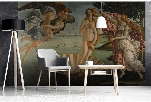 Vlies Fototapete GEBURT DER VENUS VON SANDRO BOTTICELLI 375 x 250 cm | Vliestapete - Wandtapete inklusive Kleister | PREMIUM VLIES QUALITÄT