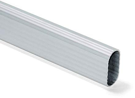Mobila RS01702 Tubo per armadi Ovale, Alluminio millerighe, 150 cm, Nessuno