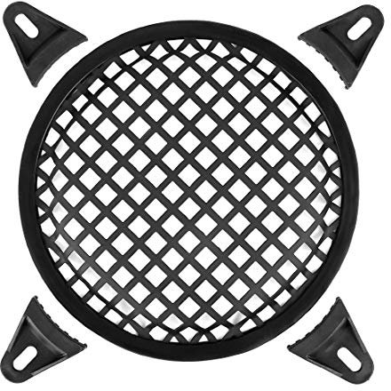 X AUTOHAUX Guardia della copertura della griglia della cialda nera del metallo del subwoofer dell'altoparlante dell'automobile da 6,5 pollici