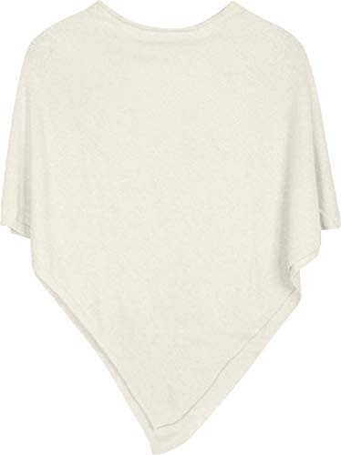 styleBREAKER Morbido poncho in maglia fine in tinta unita, girocollo, donna 08010042, colore:Crema