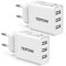 Tepow Caricatore USB Multiplo, Presa USB Multipla 2 Pezzi 15W/3A, Spina USB Alimentatore USB Caricabatterie USB Caricatore USB da Muro per Apple iPhone 14/13/12,Samsung Galaxy S22 S21,Huawei,Xiaomi