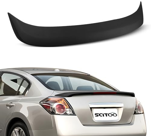 SCITOO Rear Spoiler Wing Fits for 2007-2012 for Nissan Altima Sedan Matte Black Factory Style Rear Trunk Spoiler Wing with 3rd Brake Light