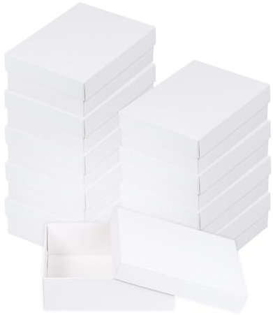 Natürlich verpacken Faltschachtel 11,5 x 15,5 x 5 cm, Weiß, mit Deckel, Karton - 10er Set