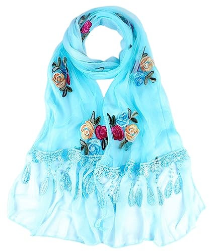 MAIRY Schal Damen Bunt - Geschenkideen für Frauen, Blau, Elegant für Hochzeit, Stola für Abendkleider in Verschiedenen Farben DE165009