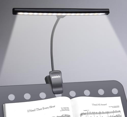 Vshinic Clip On Music Stand Light,18LED Rechargeable Piano Light, Orchestra Light 3 Colors & 2 Levels Brightness Settings,Perfect for Piano, Keyboard,Orchestra,DJ,Craft and Reading