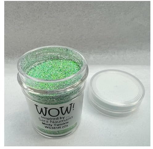 Wow! Poudre à embosser 15 ml | Minty Twinkle Regular | Libérez votre créativité et donnez de l'éclat à votre gaufrage