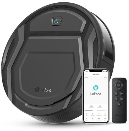 LEFANT Robot Aspirador, 2200Pa Succión, Robot Aspirador Autocargable 120 Min, Ultrafino 7,6 cm Sin Enredos, WiFi/App/Alexa, 6 Modos de Limpieza, Ideal para Pelo de Mascota, Suelos Duros, M210 Pro