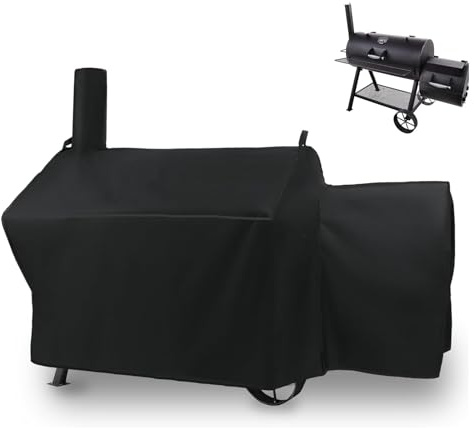 Grill Cover for Oklahoma Joe's Longhorn Offset Smoker, 70 inch Heavy Duty Waterproof UV Resistant Offset Smoker Cover for Oklahoma Joe's 13201747-50, Outdoor BBQ Cover