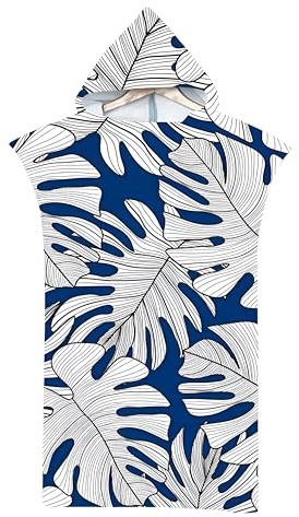 Proumhang Peignoir de Bain Changing Towel, Poncho de Surf avec Capuche, Serviette de Bain à Capuche Adulte, Plage Imprimé Taille Unique-Mode 3 85 x 110cm