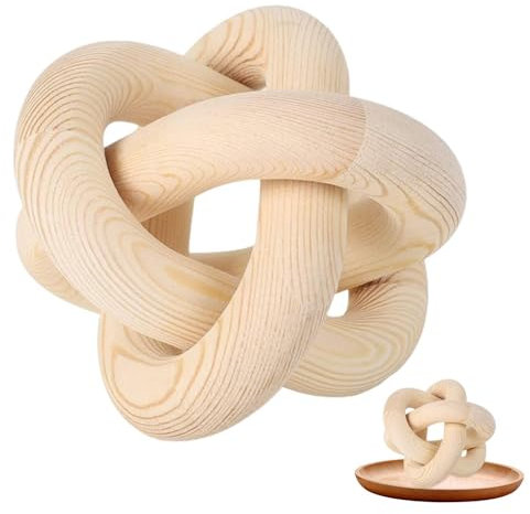 Decorazione con nodo in legno, Decorazione a catena in legno Boho per tavolini da caffè, libri, vassoi, Catena decorativa intagliata a mano per soggiorno, ufficio, caffetteria