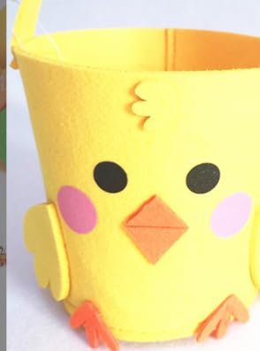 Yanghad Cestini Pasquali in Feltro da Riempire, 3 Pezzi Cestini Pasquali con Manico, Cestino Pasqua Bambini, Borsa Tote Pasquale, per la Caccia alle Uova di Pasqua, Decorazione Pasquale