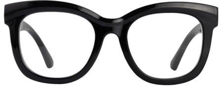 SKYWAY Occhiali da Lettura Oversize da Donna, Occhiali da Lettura Anti Luce Blu per Computer, Eleganti Occhiali con Montatura Quadrata Grande (Nero,1.50)