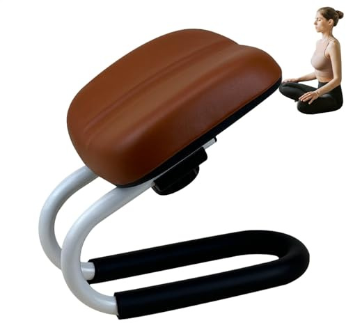 Meditationspall – justerbar knäbänk med meditation | knähöga knäböjare för att be med svampkudde, halkfri benhylsa, bärbar stol för hemyoga