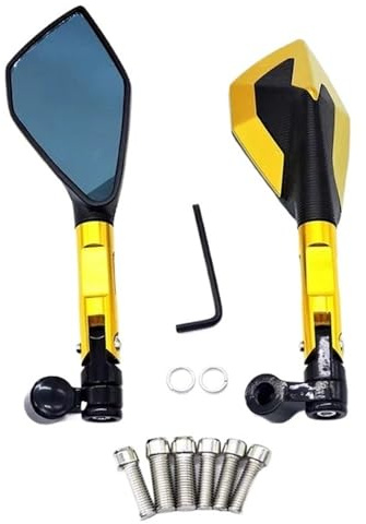 ORBANA Espejo Manillar Espejo Retrovisor Universal Modificado para Motocicleta Fundición A Presión Semi-CNC Reflector para Motocicleta Espejo Retrovisor