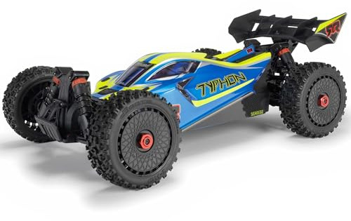 ARRMA Typhon Mega 4X4 RTR 1:8 Remote Controlled Buggy Basher Monster Truck with Brush Motor without Battery and Charger Blue