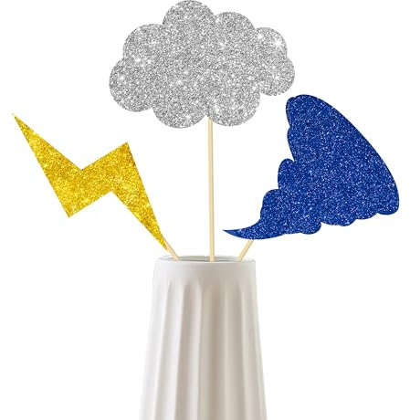 Tornado Party Centerpiece Sticks Glitter Tornado Birthday Party Decorations Weather Table Centerpieces Decorations for Baby Shower, Tornado Weather Themed Birthday Party Supplies
