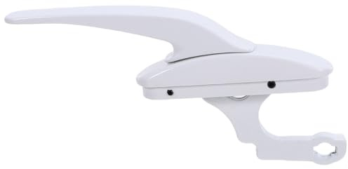 WOONEKY Manilla de Ventana Exterior Blanca para Ventana Abatible Cerradura Deslizante con Manivela Herraje Seguro para Hogar Oficina y Rv Suave y Resistente la Corrosión